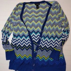 Lane Bryant Cardigan Sweater 18 20 Plus Chevron
